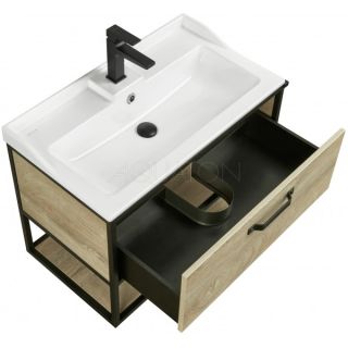 Тумба под раковину Акватон Лофт Фабрик 80см дуб эндгрейн 1A242401LTDU0